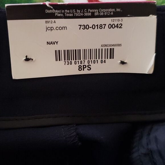 NWT Worthington Navy Blue Curvy Fit Perfect Trouser Pants SZ 8PS - Picture 4 of 5